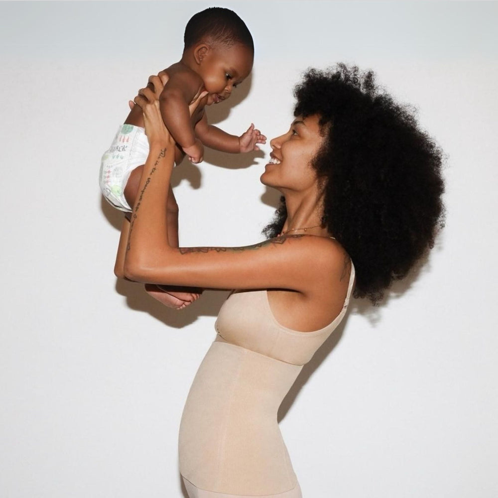 Model wearing postpartum care
