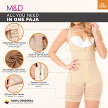 Fajas MYD 0065 – Mid - Thigh Bodysuit Shaper | High Compression Shapewear - Colombian Shapewear | Siluets