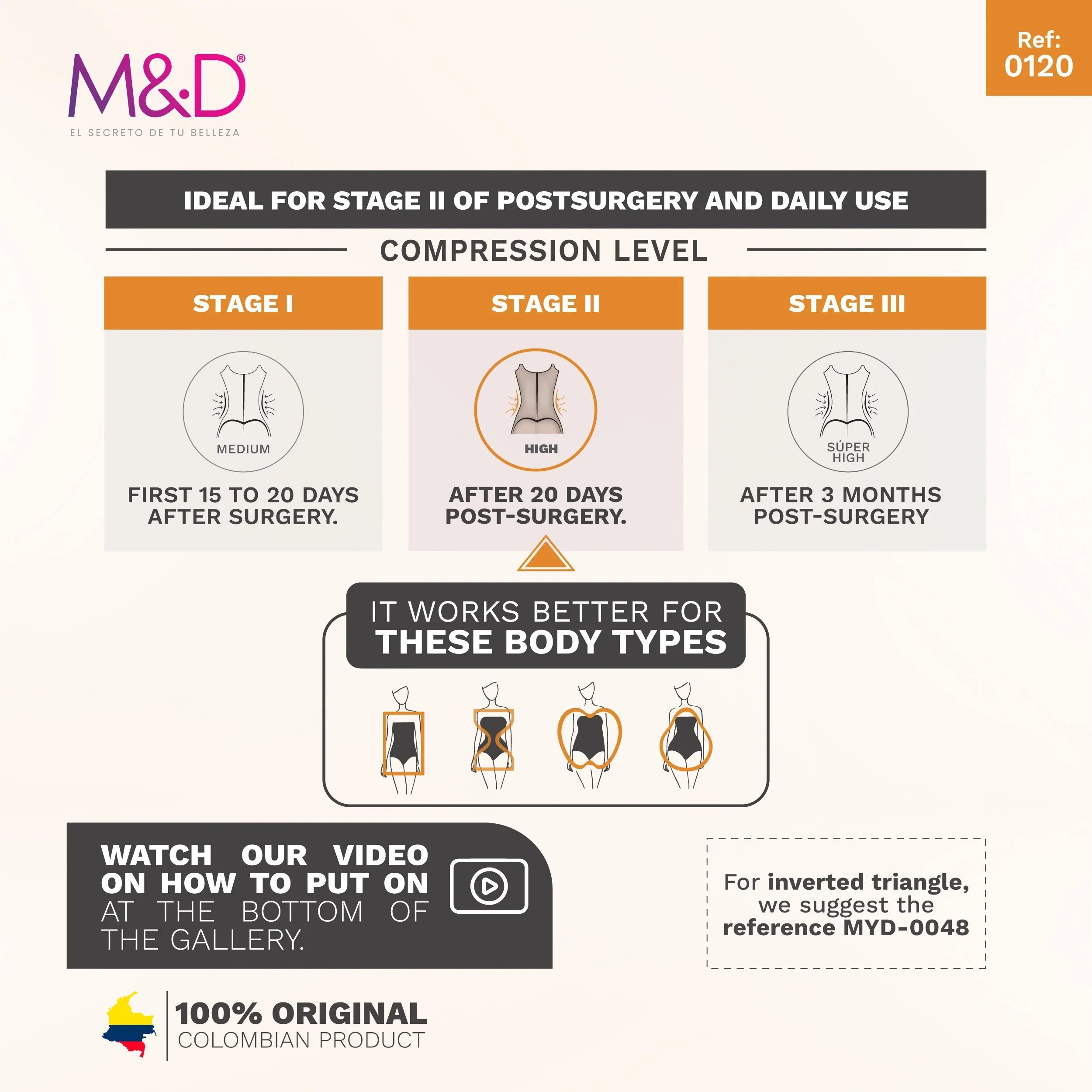 Fajas MYD 0120 – Full Bodysuit with Built-In Bra | High Compression Colombian Shapewear