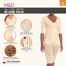 Fajas MYD 0161 – Full Bodysuit Body Shaper for Women | High Compression Shapewear - Colombian Shapewear | Siluets