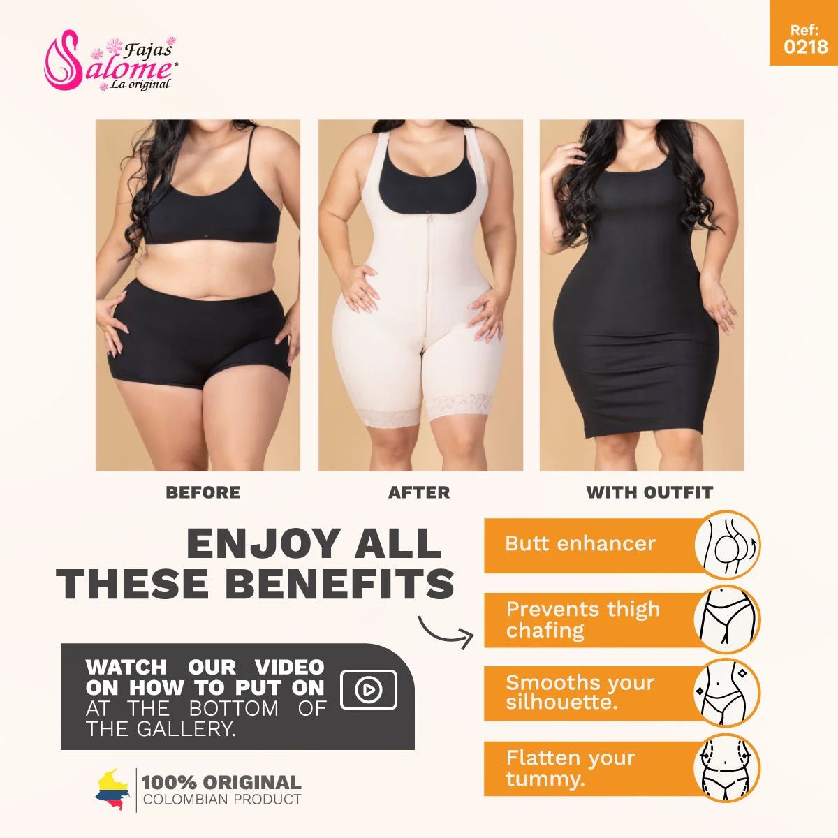 Fajas Salome 0218 – Colombian High - Waisted Shaper Shorts | Tummy Control - Colombian Shapewear | Siluets