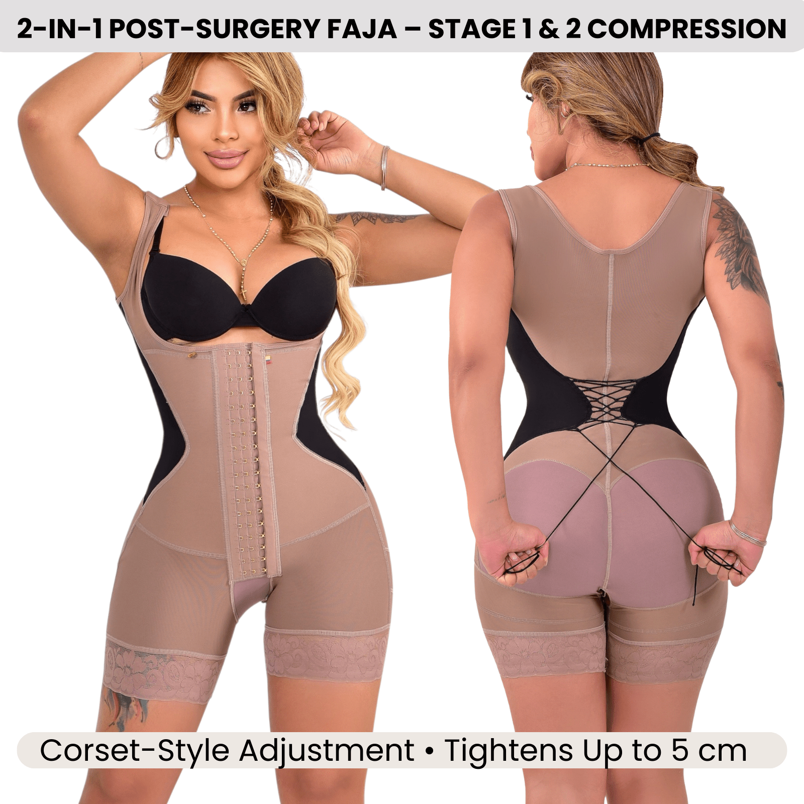 Siluet R5 Full - Body Faja | Adjustable Compression | Stage 1 & 2 Support - Colombian Shapewear | Siluets