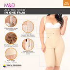 Beige faja with features highlighted on a white background, featuring the M&D brand.