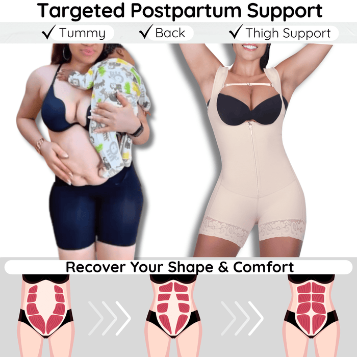 Siluet 1028 Postpartum Bodysuit – Colombian Shapewear for Tummy, Back & Thigh Support - Colombian Shapewear | Siluets