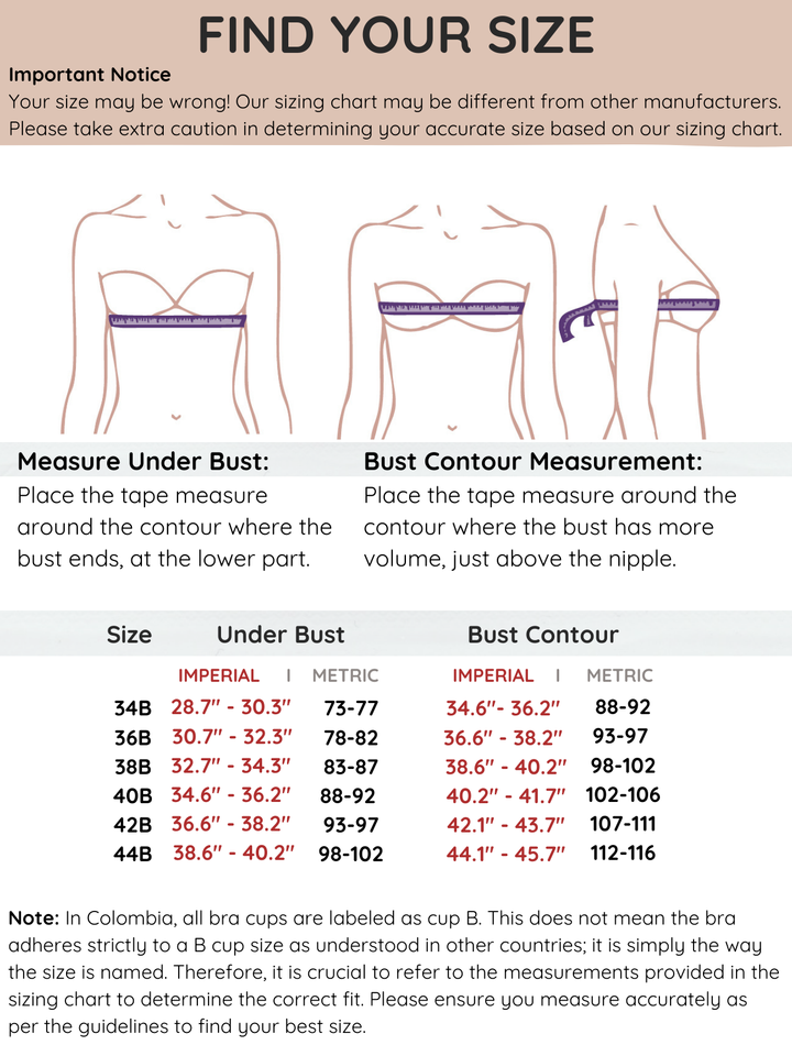 No Hoop Bra with Wide Padded Straps and Deep Cups | Inner Elastic Band for Extra Support | Made in Colombia