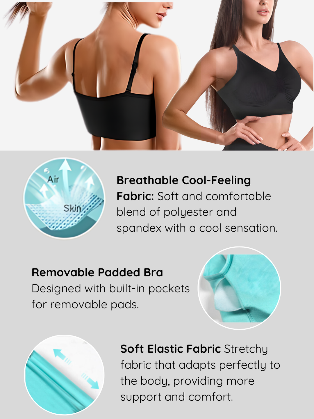 1S8027 Ultra-Comfort Seamless Wireless Bra with 4-Way Stretch and Cool-Feeling Fabric Siluets