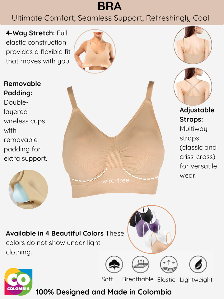 1S8027 Ultra-Comfort Seamless Wireless Bra with 4-Way Stretch and Cool-Feeling Fabric Siluets