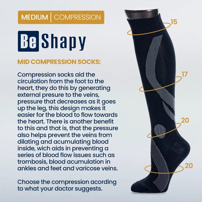 Be Shapy Women’s Calf Compression Sleeve – Sports Support 20–25 mmHg - Colombian Shapewear | Siluets