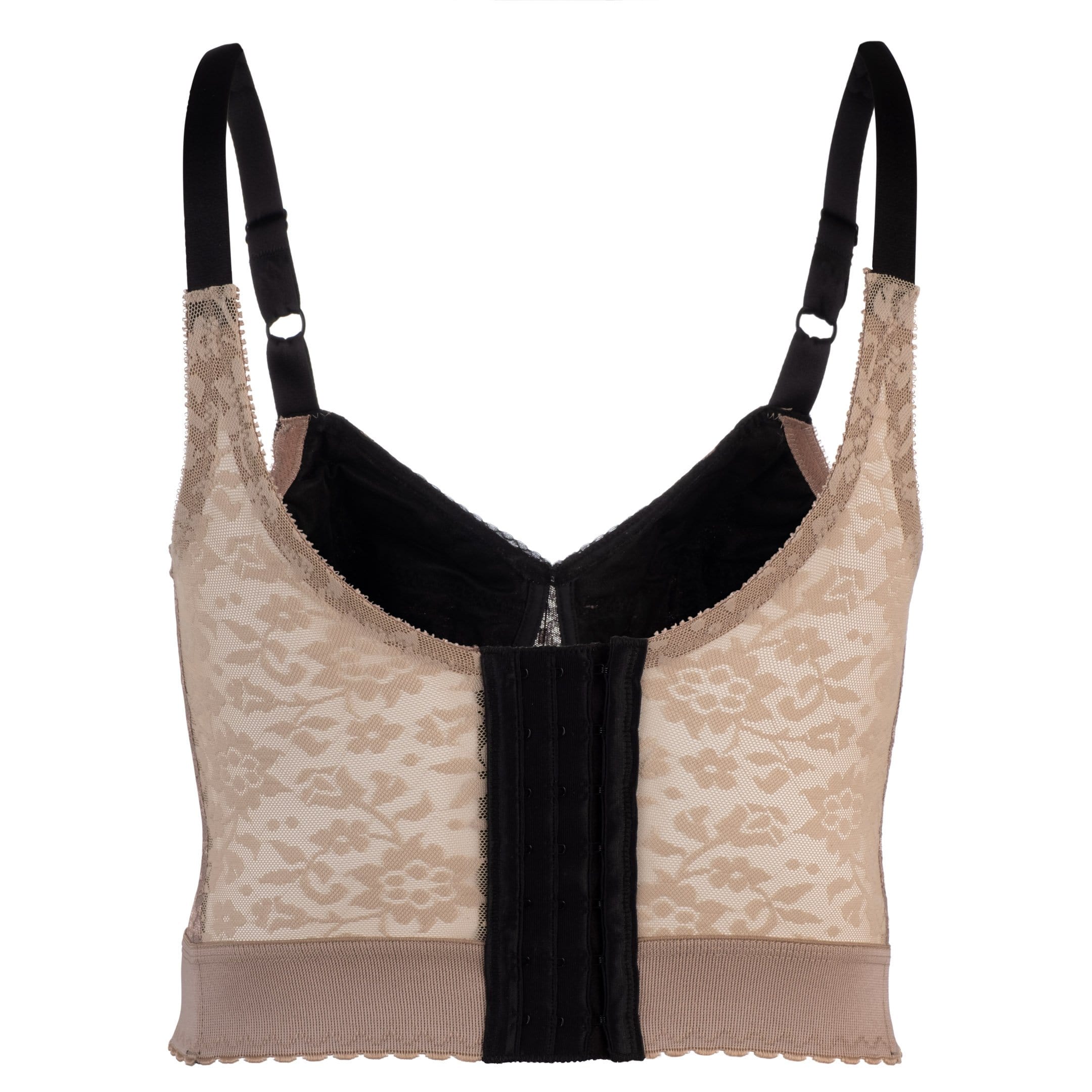 Rago 2202 Mocha Black Longline Wireless Bra – Expandable Cups - Colombian Shapewear | Siluets