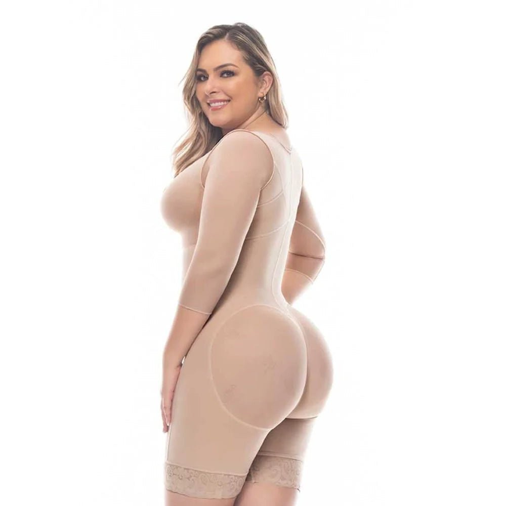 UpLady 6235 Post Surgery Full Body Shaper – Powernet Compression Faja with Built - In Bra, Long Sleeves & Tummy Control - Colombian Shapewear | Siluets