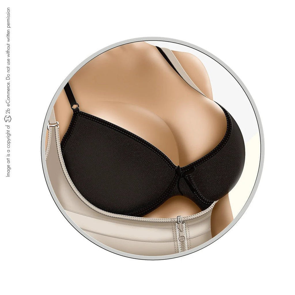 Diane & Geordi 002376 | Strapless Thong Body Shaper with Latex Tummy Control | High Compression Faja - Colombian Shapewear