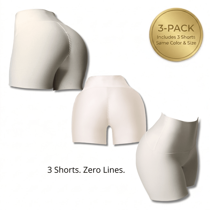 Scrunch Butt Shorts | 3 - Pack | No - Show & Anti - Chafing High Waist Shorts - Colombian Shapewear | Siluets