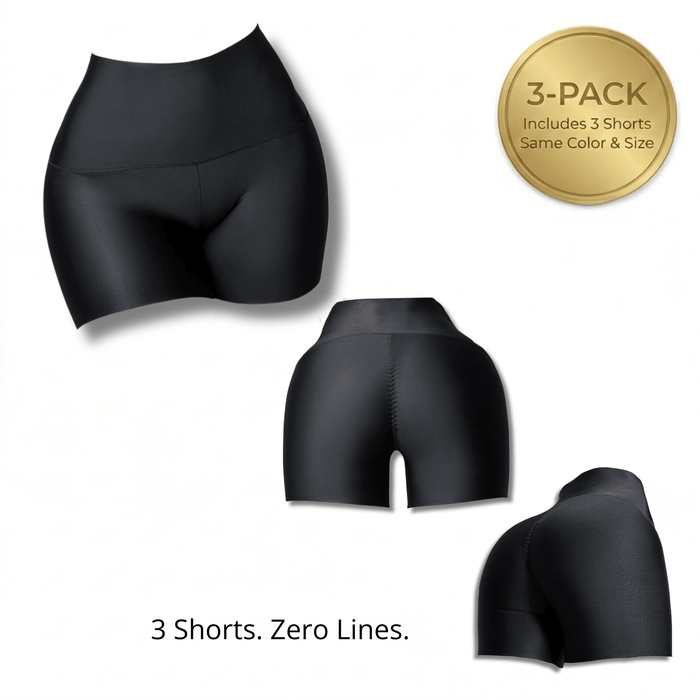 Scrunch Butt Shorts | 3 - Pack | No - Show & Anti - Chafing High Waist Shorts - Colombian Shapewear | Siluets