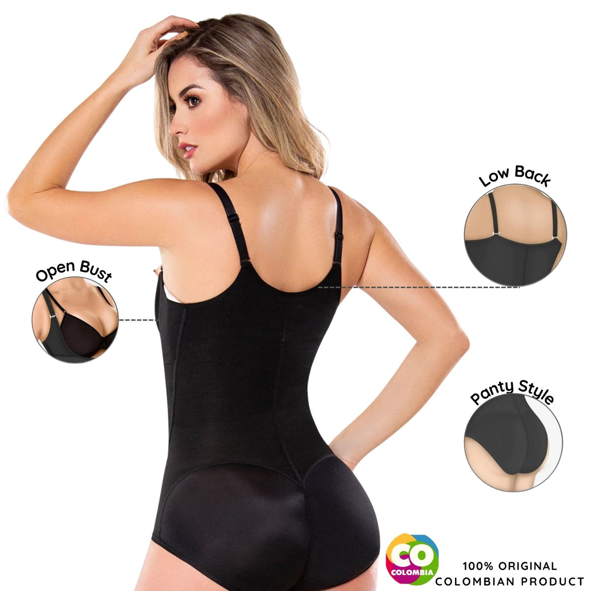 Colombian Braless Bodysuit Shaper – Open Bust, High Compression, Adjustable Straps | Tummy & Back Control – Made in Colombia - Colombian Shapewear | Siluets
