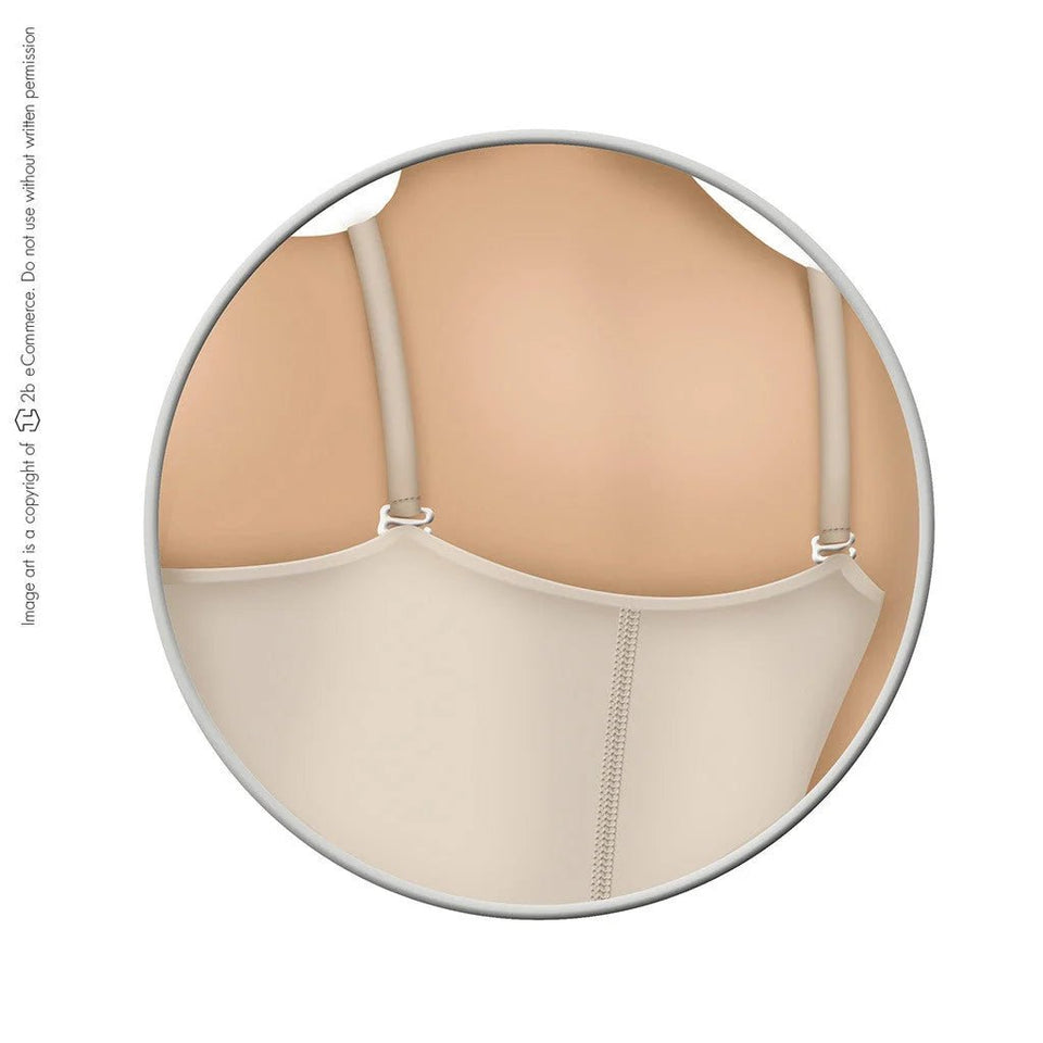 Diane & Geordi 002376 | Strapless Thong Body Shaper with Latex Tummy Control | High Compression Faja - Colombian Shapewear