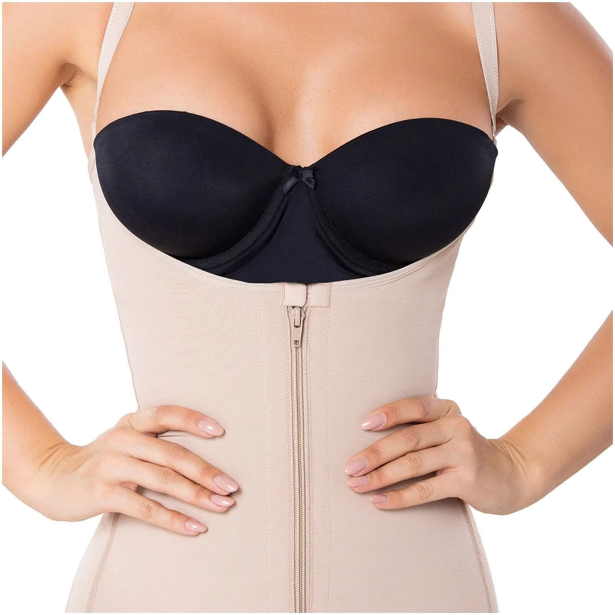 Colombian Braless Bodysuit Shaper – Open Bust, High Compression, Adjustable Straps | Tummy & Back Control – Made in Colombia - Colombian Shapewear | Siluets