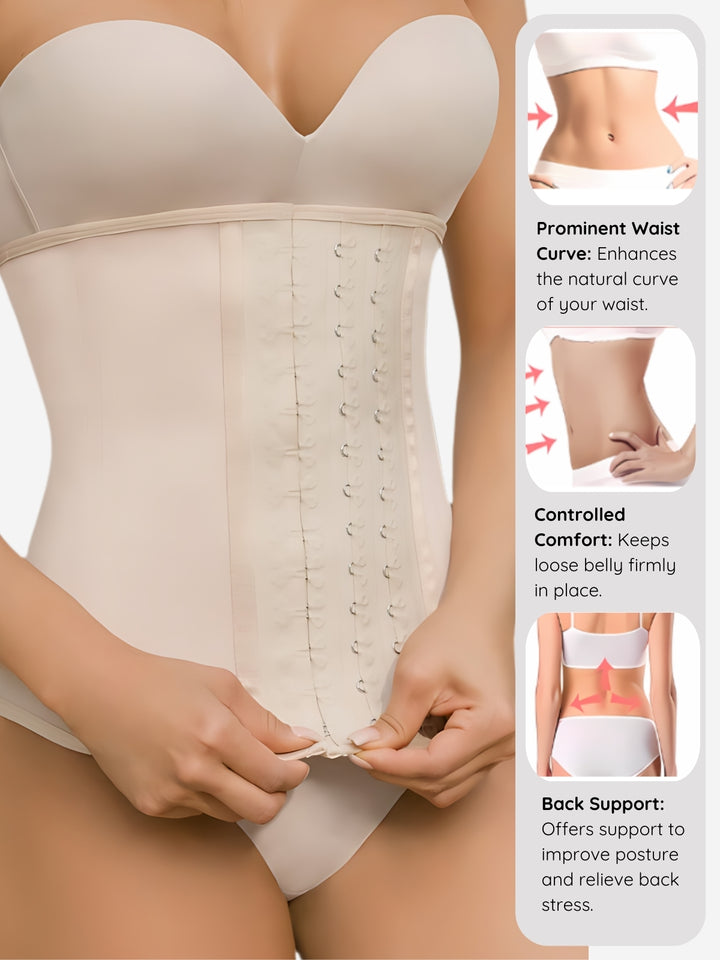 Siluet F20N/F21 High-Compression Natural Latex Waist Trainer with Triple Hook-and-Eye Closure