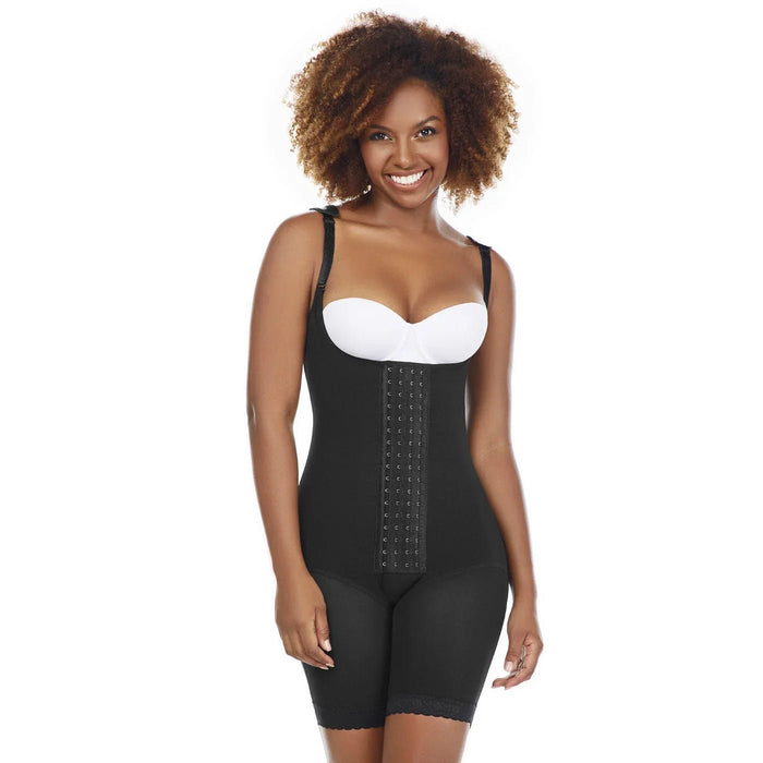 Fajas MariaE 9182 | Postpartum Shapewear with Shoulder Pads | Mid - Thigh Compression - Colombian Shapewear | Siluets