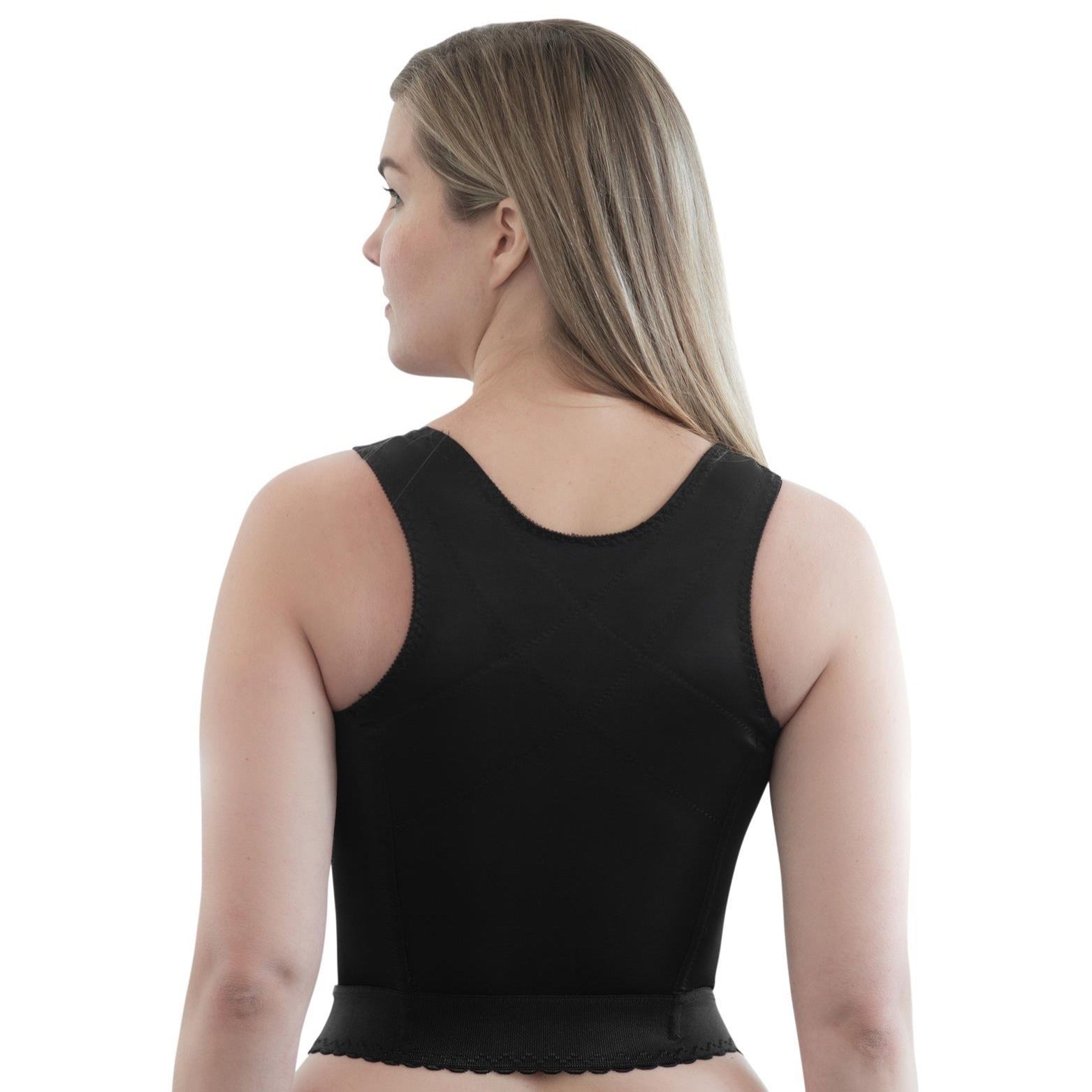 Front Closure Back Support Long Line Bra - Black | Rago Style 9603 - Colombian Shapewear | Siluets