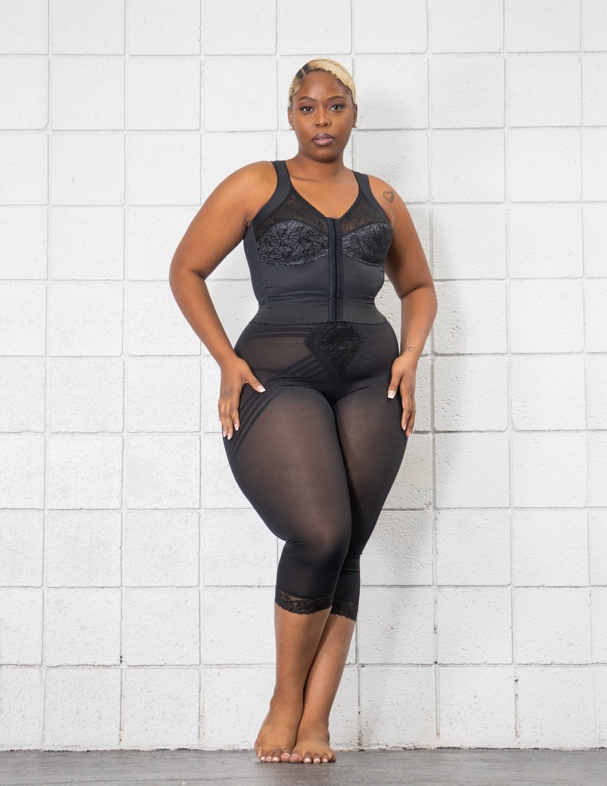 Front Closure Back Support Long Line Bra - Black | Rago Style 9603 - Colombian Shapewear | Siluets