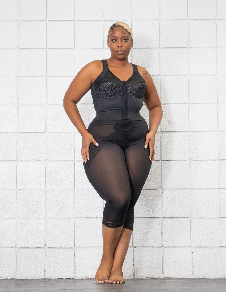 Front Closure Back Support Long Line Bra - Black | Rago Style 9603 - Colombian Shapewear | Siluets