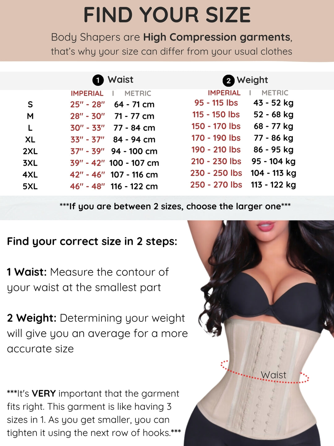 Siluet F20N/F21 High-Compression Natural Latex Waist Trainer with Triple Hook-and-Eye Closure