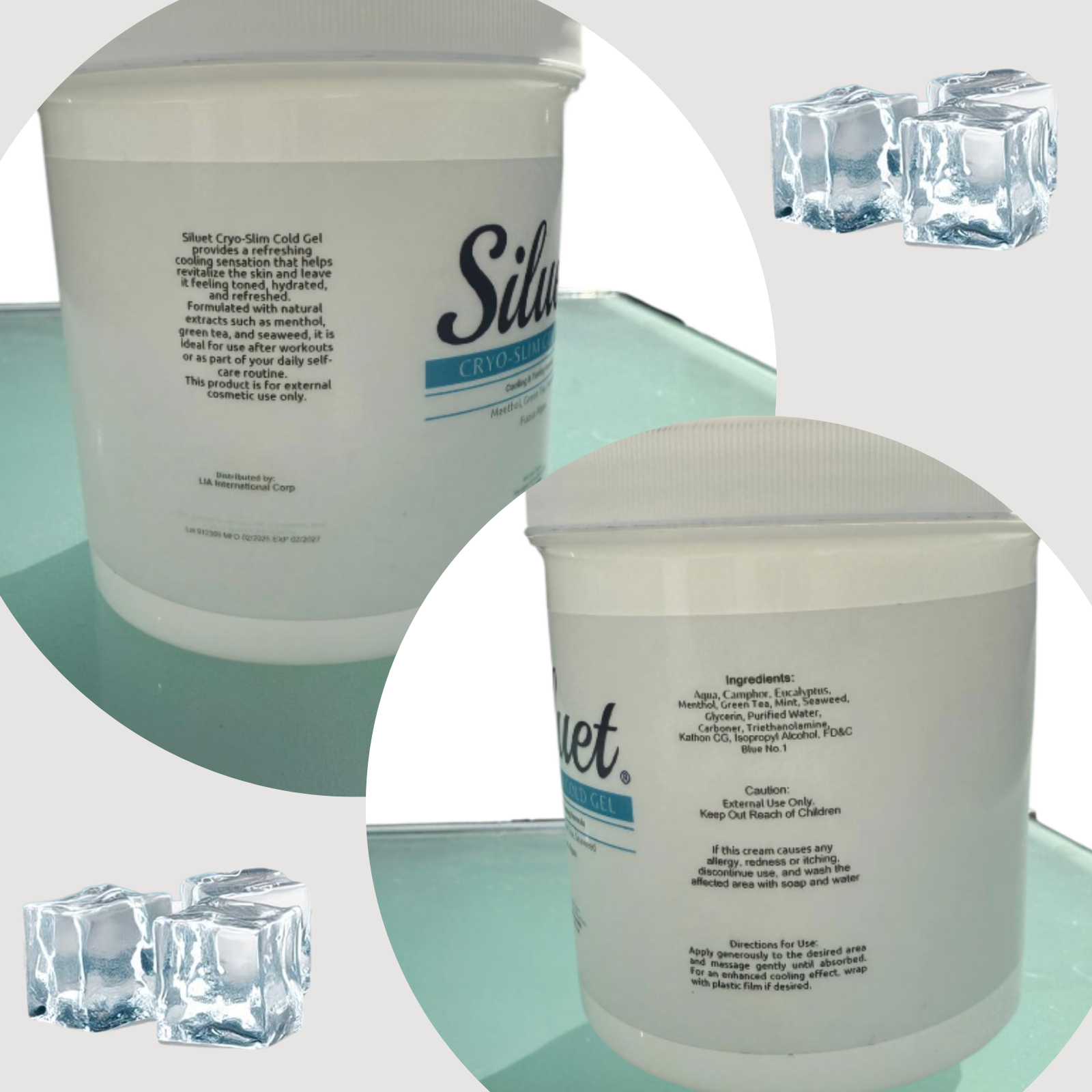 Siluet Thermo-Active Cold Gel – Cooling Anti-Cellulite Massage Gel (16 oz)