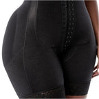 Black shapewear garment on a white background