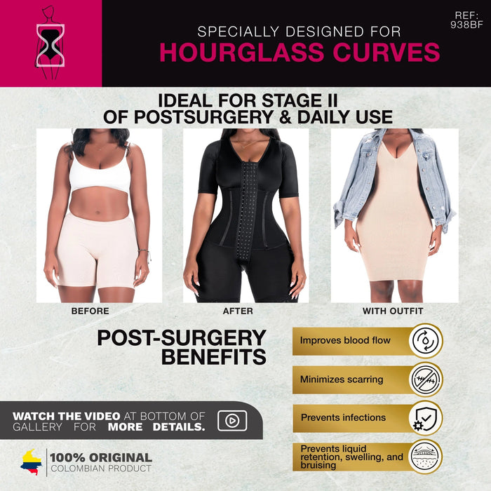 Bling Shapers 938BF – Colombian Post - Surgery Faja | With Sleeves - Colombian Shapewear | Siluets