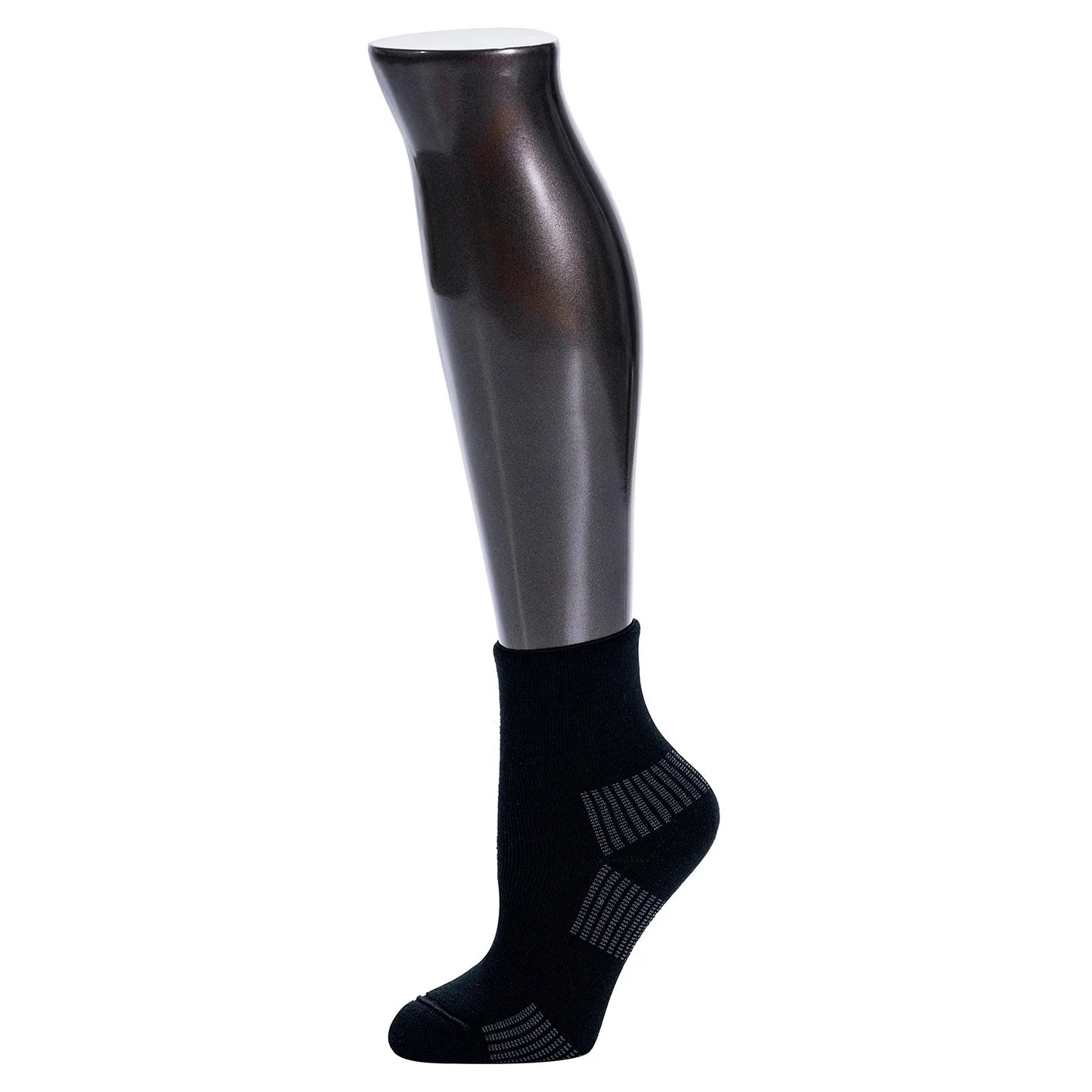 Black knee-high sock on a white background