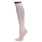 Beige knee-high sock on a white background
