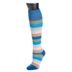 Colorful striped sock on a white background