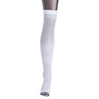 White knee-high sock on a white background