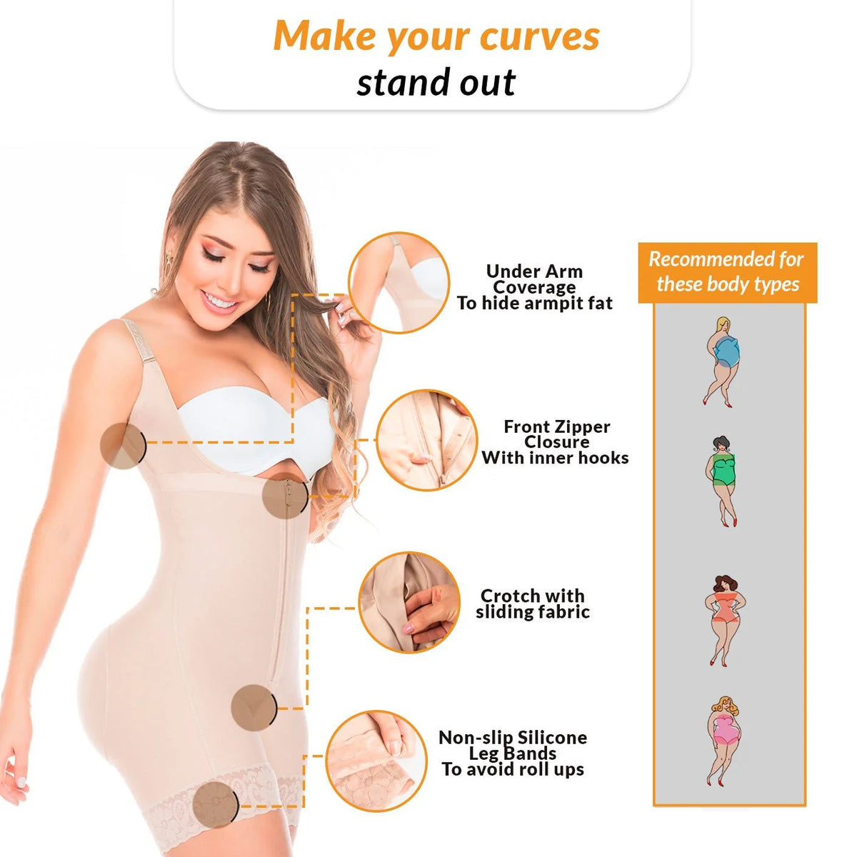 Fajas Salome 0216 – Colombian Mid - Thigh Body Shaper | High Compression - Colombian Shapewear | Siluets
