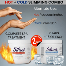 Siluet Hot + Cold Gel Bundle – Firming & Cooling Anti - Cellulite Spa Set (2 x 16 oz) - Colombian Shapewear | Siluets