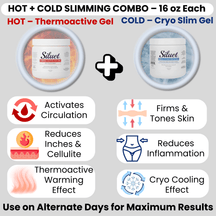 Siluet Hot + Cold Gel Bundle – Firming & Cooling Anti - Cellulite Spa Set (2 x 16 oz) - Colombian Shapewear | Siluets