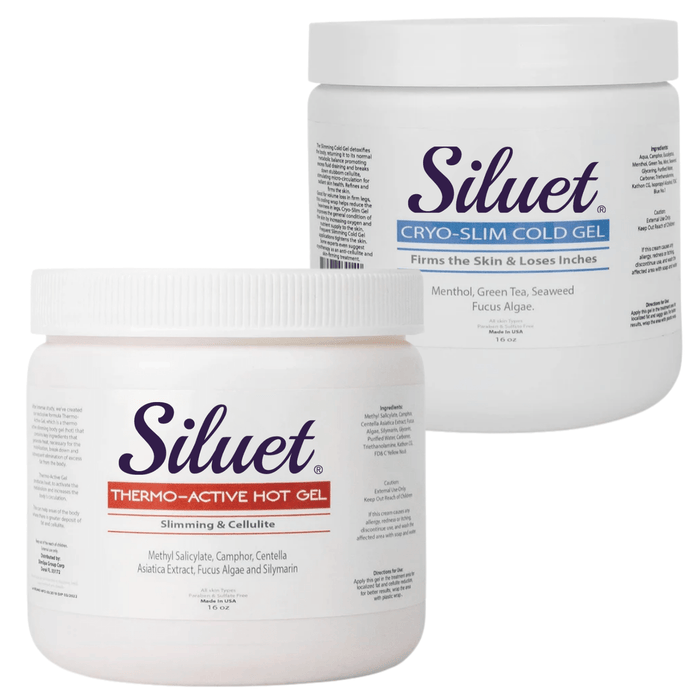 Siluet Hot + Cold Gel Bundle – Firming & Cooling Anti - Cellulite Spa Set (2 x 16 oz) - Colombian Shapewear | Siluets