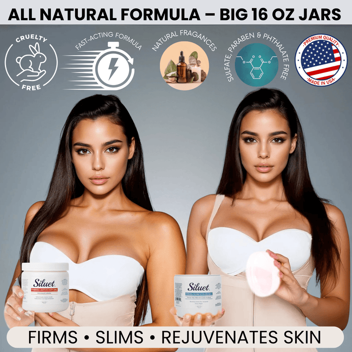 Siluet Hot + Cold Gel Bundle – Firming & Cooling Anti - Cellulite Spa Set (2 x 16 oz) - Colombian Shapewear | Siluets