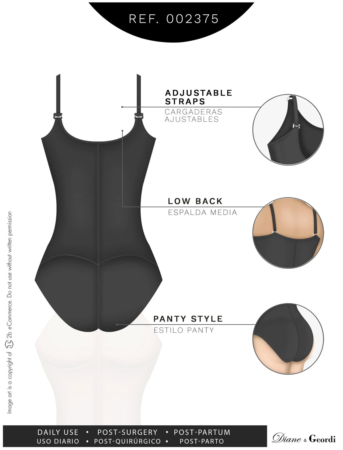 Diane & Geordi 002375 | Slimming Bodysuit Colombian Faja | Open Bust Tummy Control body Shaper for Daily Use | Latex - Colombian Shapewear | Siluets
