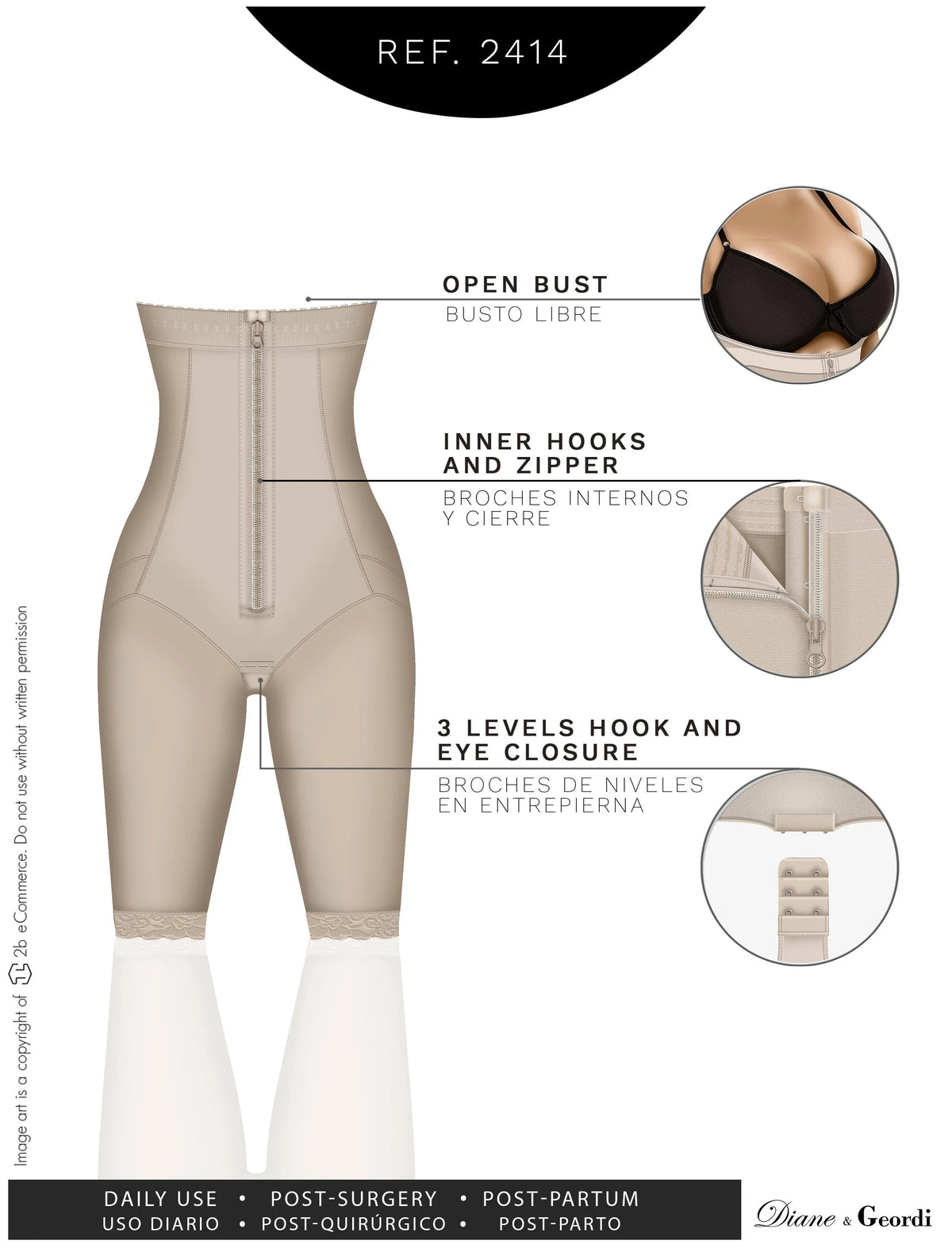 Diane & Geordi 2414 Postpartum Shaper | Butt - Lifting Tummy Control Capri Faja - Colombian Shapewear | Siluets