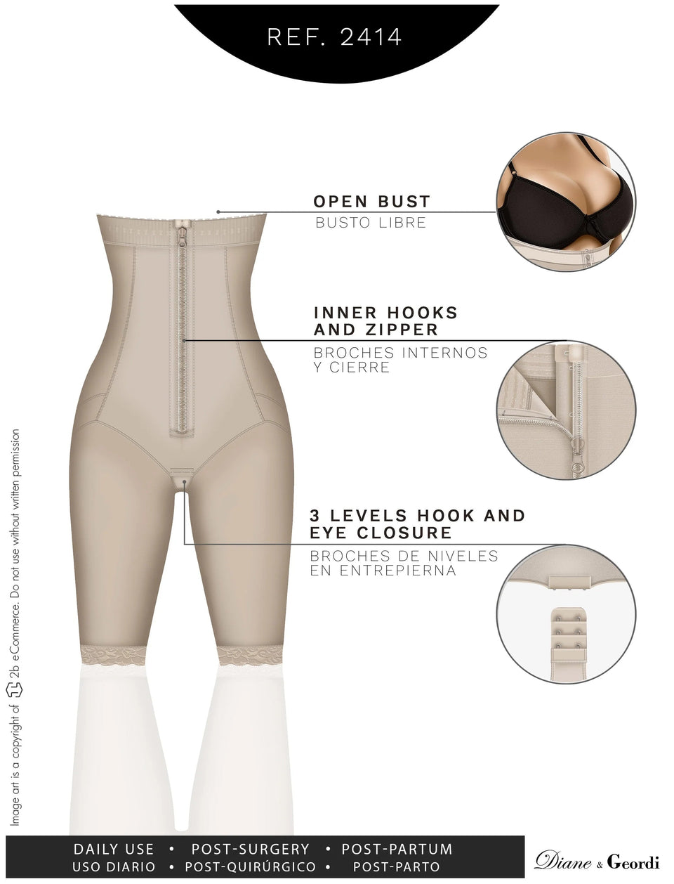 Diane & Geordi 2414 Postpartum Shaper | Butt - Lifting Tummy Control Capri Faja - Colombian Shapewear | Siluets