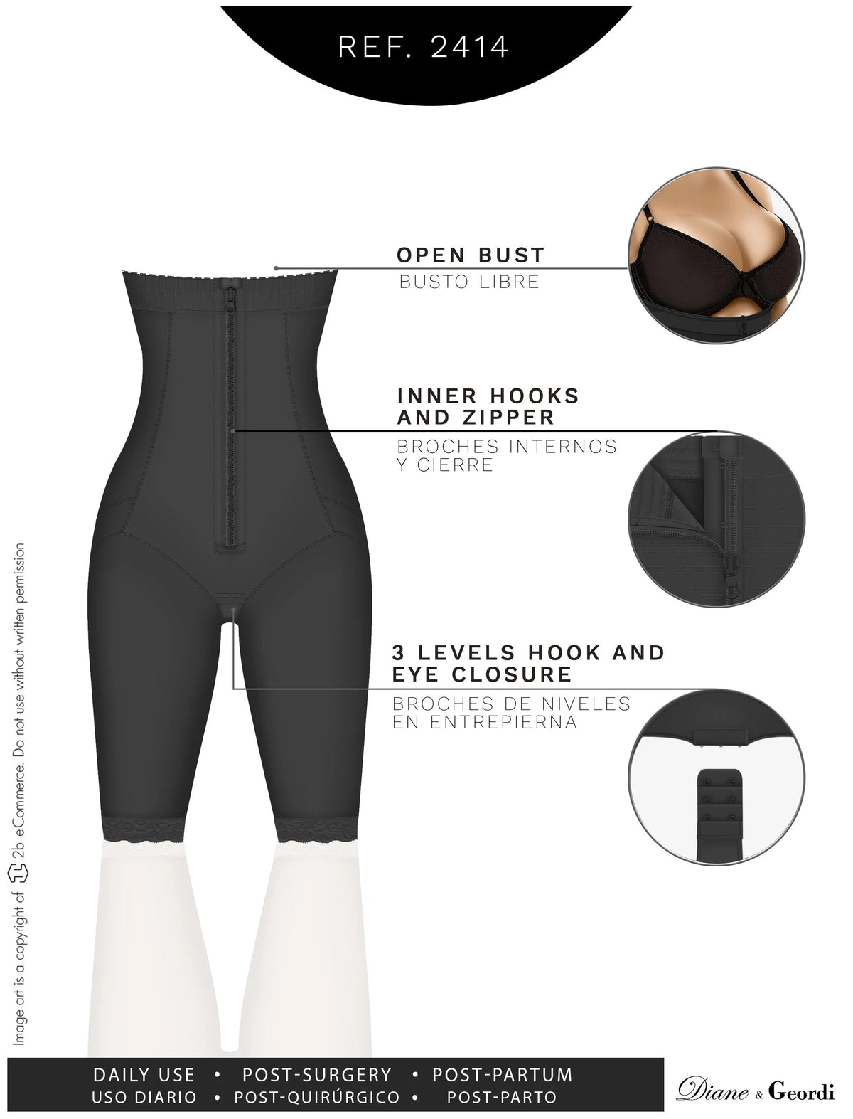 Diane & Geordi 2414 Postpartum Shaper | Butt - Lifting Tummy Control Capri Faja - Colombian Shapewear | Siluets