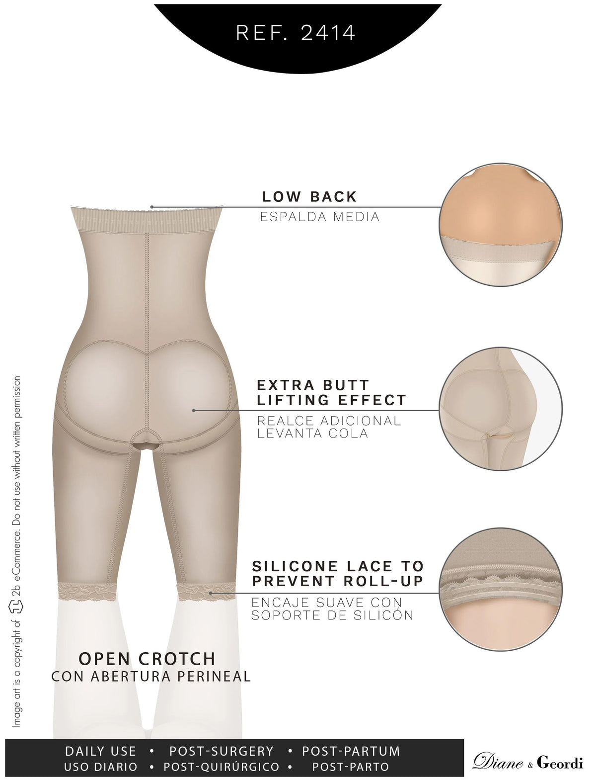 Diane & Geordi 2414 Postpartum Shaper | Butt - Lifting Tummy Control Capri Faja - Colombian Shapewear | Siluets