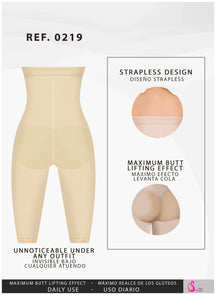 Fajas Salome 0219 – Colombian High - Waist Compression Shorts | Tummy Control - Colombian Shapewear | Siluets