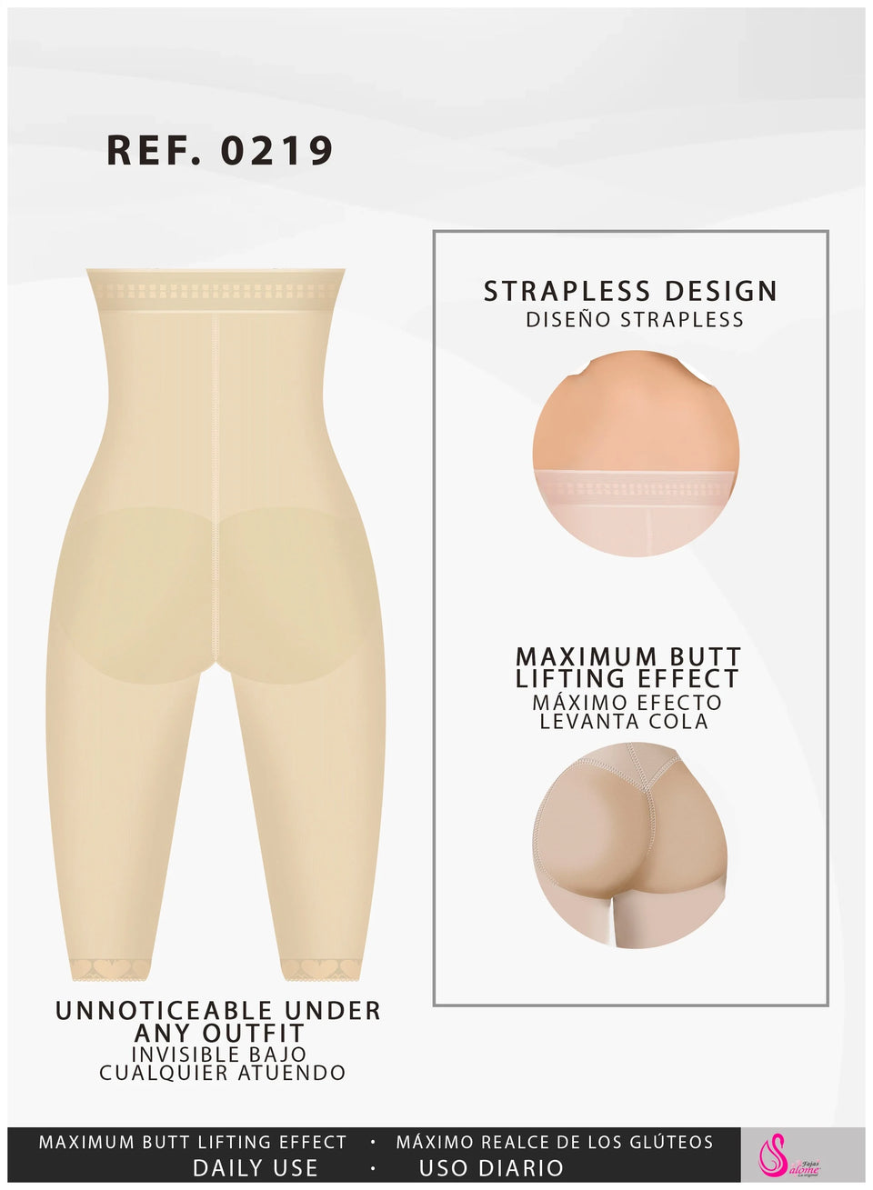 Fajas Salome 0219 – Colombian High - Waist Compression Shorts | Tummy Control - Colombian Shapewear | Siluets