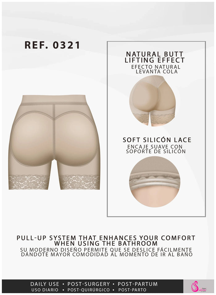 Fajas Salome 0321 – Colombian High - Waist Compression Shorts | Butt Lift - Colombian Shapewear | Siluets