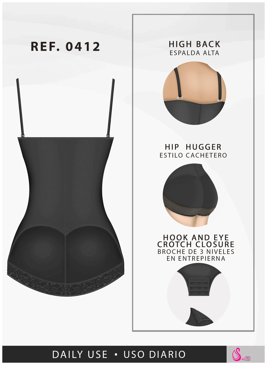Fajas Salome 0412 | Strapless Butt Lifting Shapewear Girdle for Dresses | Daily Use Body Shaper - Pal Negocio