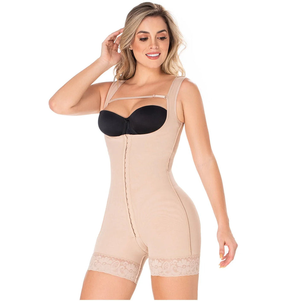 Diane & Geordi 002406 | Postpartum Tummy Control Mid - Thigh Body Shaper | Powernet High Compression - Colombian Shapewear