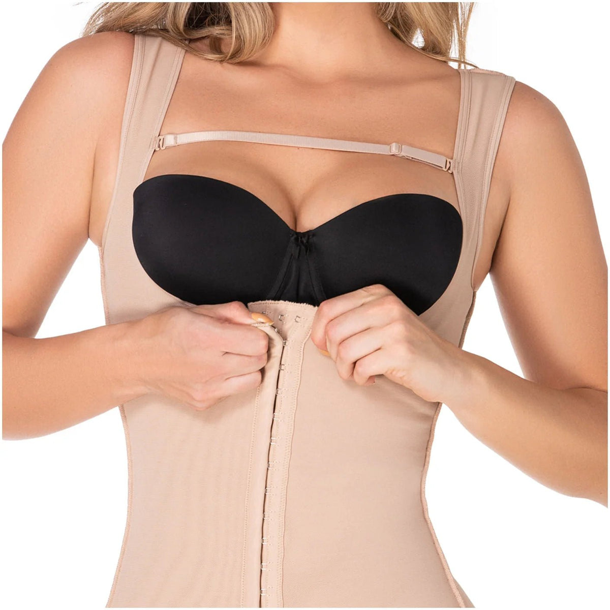 Diane & Geordi 002406 | Postpartum Tummy Control Mid - Thigh Body Shaper | Powernet High Compression - Colombian Shapewear | Siluets
