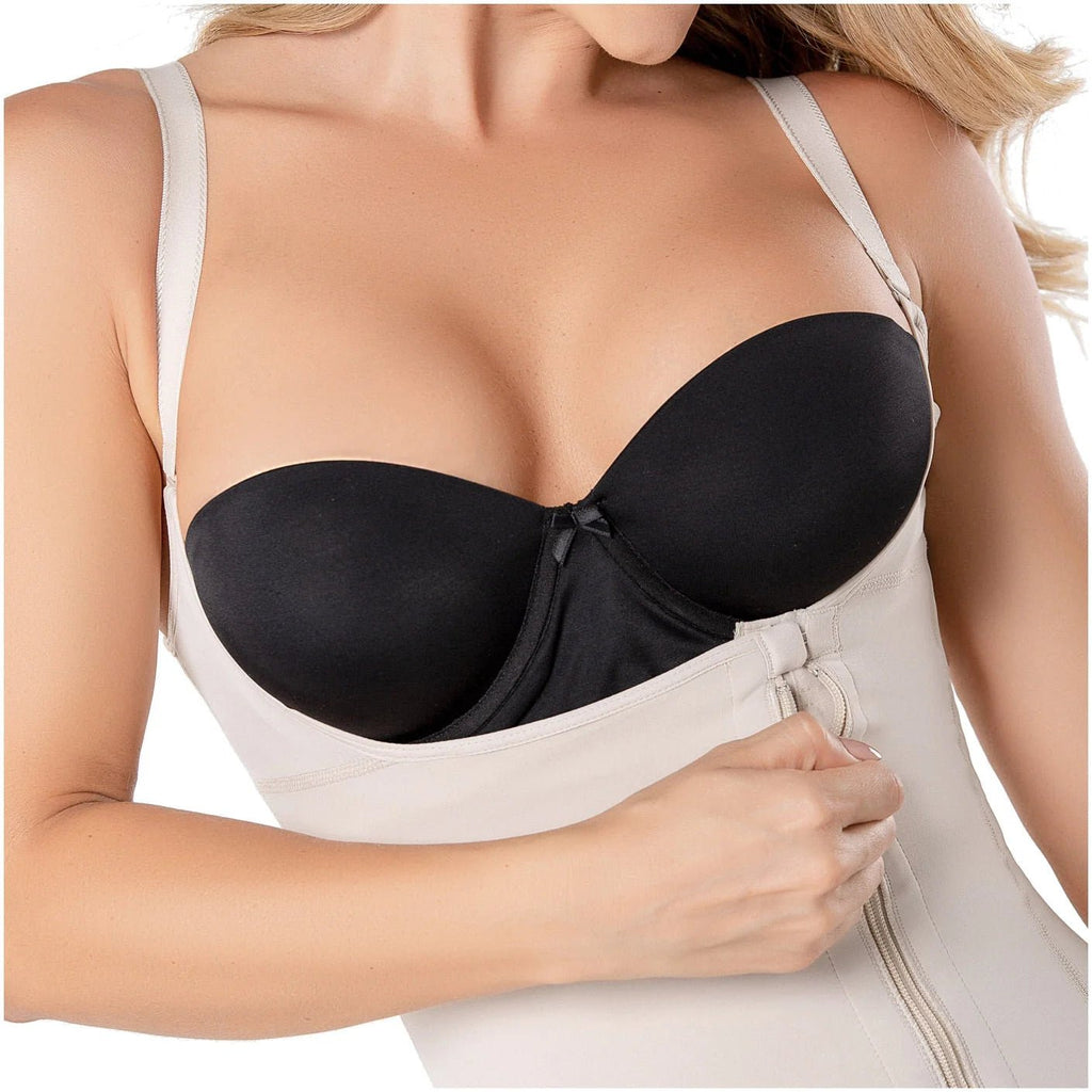 Diane & Geordi 002409 | Mid - Thigh Butt Lifter Tummy Control Bodysuit | High Compression Microlatex - Colombian Shapewear | Siluets